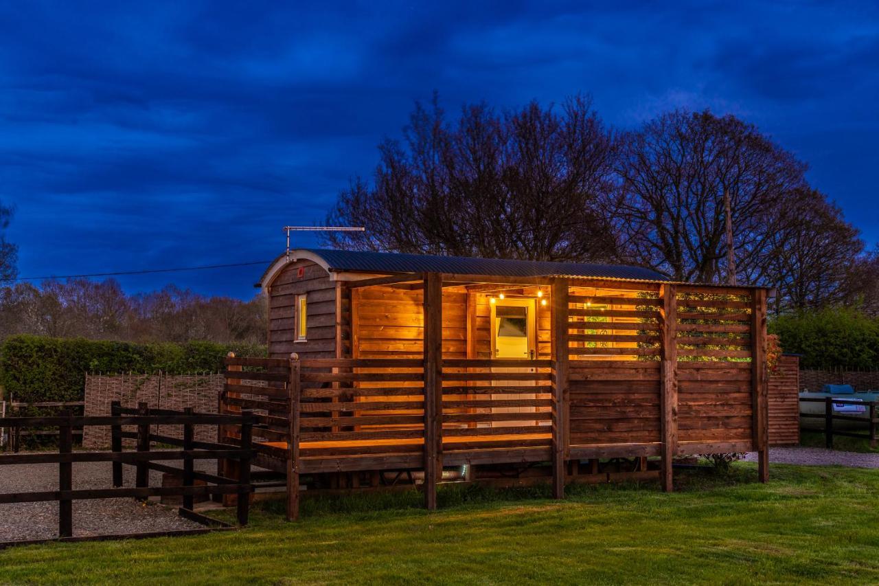 Hillside View Shepherds Hut - Ockeridge Rural Retreats Little Witley Exterior foto